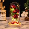 Light Up Rose Glass Dome Ornament