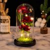 Light Up Rose Glass Dome Ornament