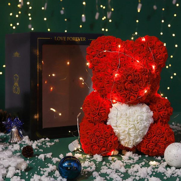 Lighted Rose Flower Teddy Bear 25cm Gift Box Edition Lighted Rose Flower Teddy Bear 25cm Gift Box Edition