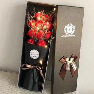 Lighted Soap Rose Bouquet Gift Box for Valentine’s Day