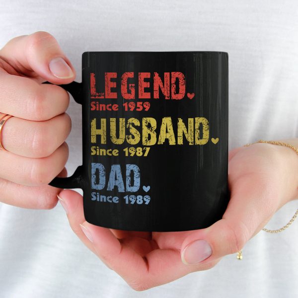 Like A Dad Just More Squatchy - Family Personalized Custom Black Mug - Birthday Gift For Dad Like A Dad Just More Squatchy - Family Personalized Custom Black Mug - Birthday Gift For Dad