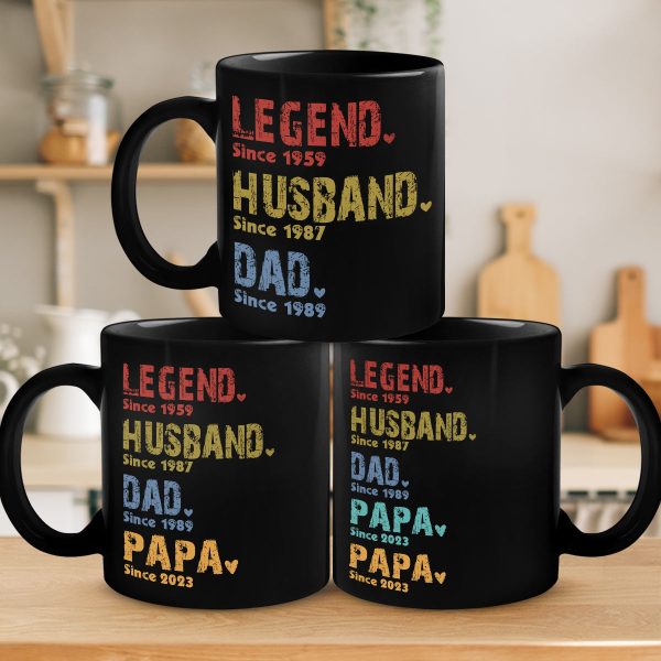 Like A Dad Just More Squatchy - Family Personalized Custom Black Mug - Birthday Gift For Dad Like A Dad Just More Squatchy - Family Personalized Custom Black Mug - Birthday Gift For Dad