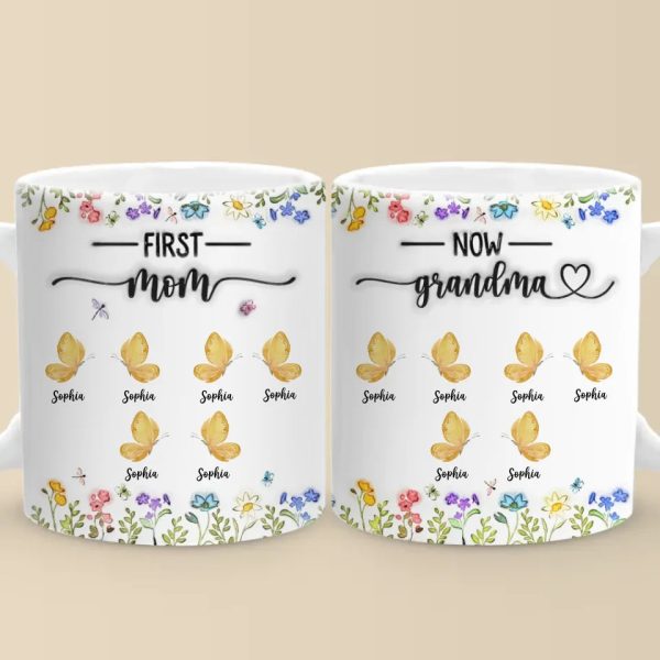 Like Butterflies, Their Love Transcends Generations - Family Personalized Custom 3D Inflated Effect Printed Mug - Gift For Mom, Grandma Like Butterflies, Their Love Transcends Generations - Family Personalized Custom 3D Inflated Effect Printed Mug - Gift For Mom, Grandma