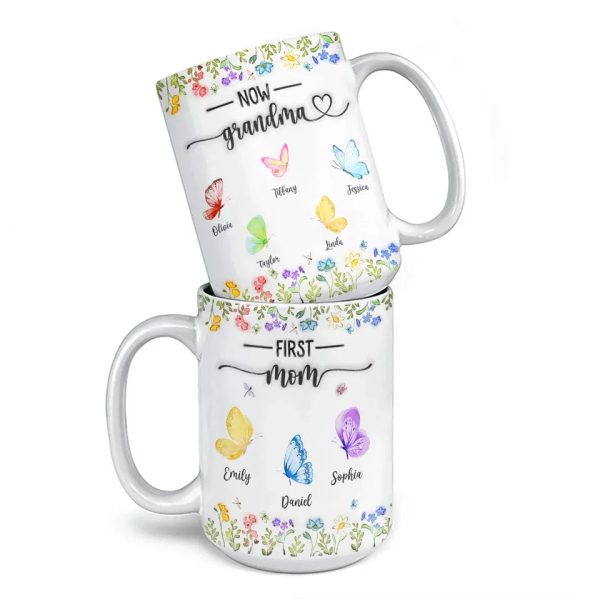 Like Butterflies, Their Love Transcends Generations - Family Personalized Custom 3D Inflated Effect Printed Mug - Gift For Mom, Grandma Like Butterflies, Their Love Transcends Generations - Family Personalized Custom 3D Inflated Effect Printed Mug - Gift For Mom, Grandma