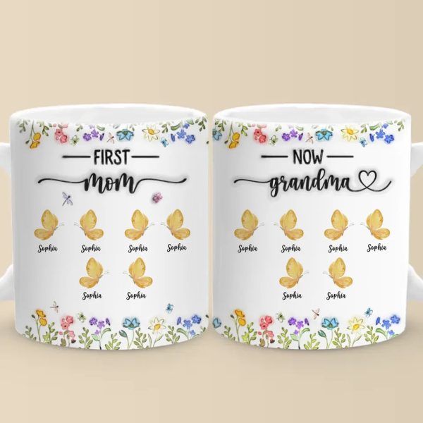 Like Butterflies, Their Love Transcends Generations - Family Personalized Custom 3D Inflated Effect Printed Mug - Gift For Mom, Grandma Like Butterflies, Their Love Transcends Generations - Family Personalized Custom 3D Inflated Effect Printed Mug - Gift For Mom, Grandma