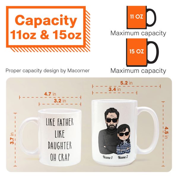 Like Father Like Daughter Oh Crap - Personalized Mug Like Father Like Daughter Oh Crap - Personalized Mug
