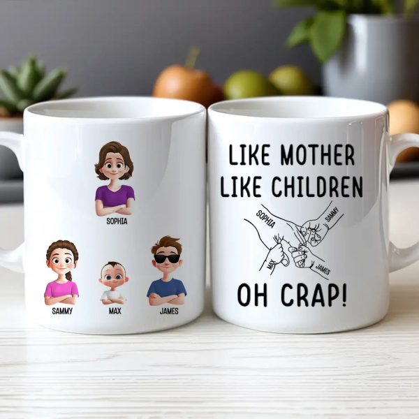 Like Mother Like Children Customizable Cartoon Cup with Hand Gesture Design Best Mother's Day Gift Like Mother Like Children Customizable Cartoon Cup with Hand Gesture Design Best Mother's Day Gift