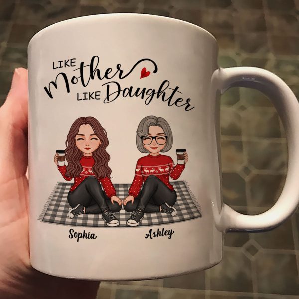 Like Mother Like Daughter Cute Mother Daughter Sitting On Mat Personalized Mug Like Mother Like Daughter Cute Mother Daughter Sitting On Mat Personalized Mug