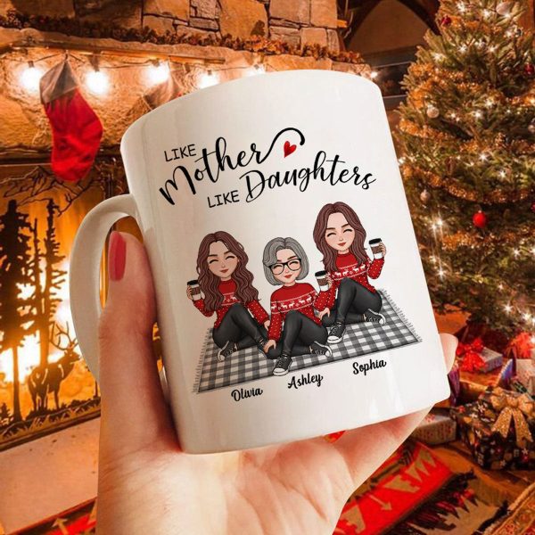Like Mother Like Daughter Cute Mother Daughter Sitting On Mat Personalized Mug Like Mother Like Daughter Cute Mother Daughter Sitting On Mat Personalized Mug