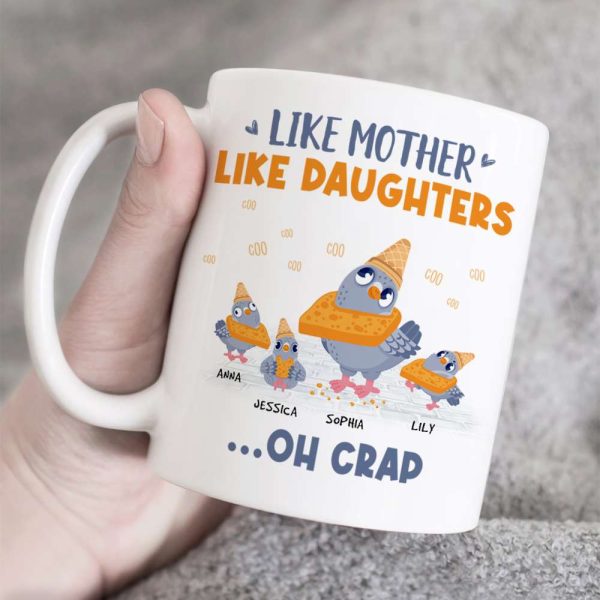 Like Mother Like Daughter, Gift For Mom, Personalized Mug, Pigeon Bird Mug, Mother's Day Gift Like Mother Like Daughter, Gift For Mom, Personalized Mug, Pigeon Bird Mug, Mother's Day Gift