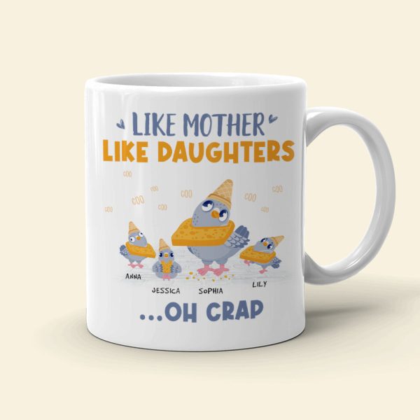 Like Mother Like Daughter, Gift For Mom, Personalized Mug, Pigeon Bird Mug, Mother's Day Gift Like Mother Like Daughter, Gift For Mom, Personalized Mug, Pigeon Bird Mug, Mother's Day Gift