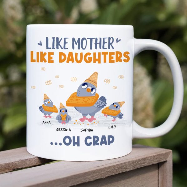 Like Mother Like Daughter, Gift For Mom, Personalized Mug, Pigeon Bird Mug, Mother's Day Gift Like Mother Like Daughter, Gift For Mom, Personalized Mug, Pigeon Bird Mug, Mother's Day Gift
