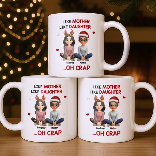 Like Mother Like Daughter With Cartoon Characters - Personalized Custom Coffee Mug - FAM773_MG Like Mother Like Daughter With Cartoon Characters - Personalized Custom Coffee Mug - FAM773_MG