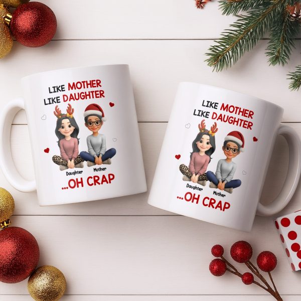 Like Mother Like Daughter With Cartoon Characters - Personalized Custom Coffee Mug - FAM773_MG Like Mother Like Daughter With Cartoon Characters - Personalized Custom Coffee Mug - FAM773_MG