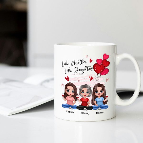 Like Mother, Like Daughters - Custom Ceramic Mug, Perfect Gift for Moms and Daughters - Personalized Mug Celebrating the Unbreakable Bond! Like Mother, Like Daughters - Custom Ceramic Mug, Perfect Gift for Moms and Daughters - Personalized Mug Celebrating the Unbreakable Bond!