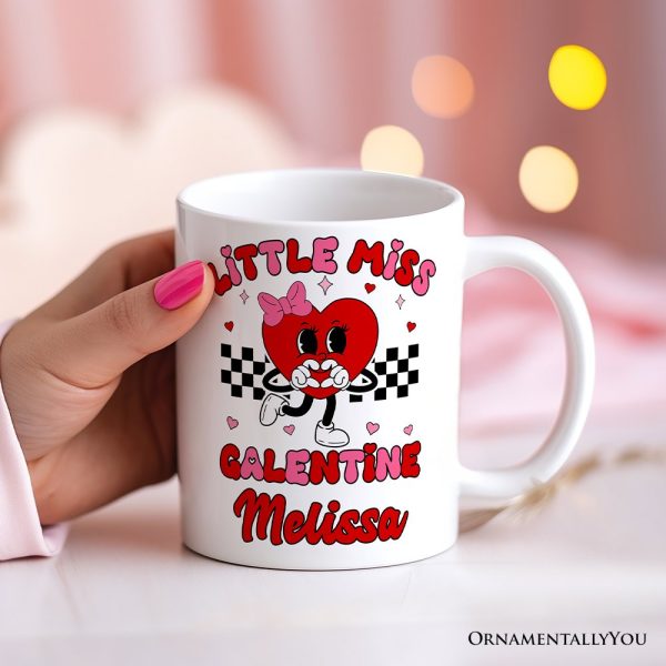 Little Miss Galentine Personalized Mug, Single Women Pink Valentine's Day Gift With Custom Name Little Miss Galentine Personalized Mug, Single Women Pink Valentine's Day Gift With Custom Name