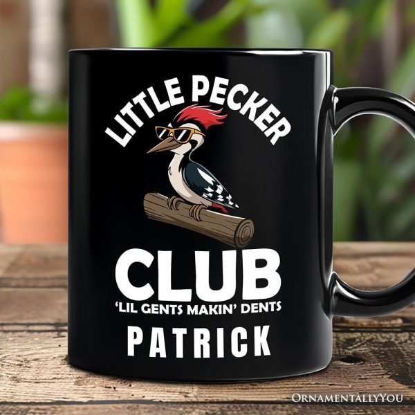 Little Pecker Club Personalized Mug, Funny Sarcastic Woodpecker Gift with Custom Name Little Pecker Club Personalized Mug, Funny Sarcastic Woodpecker Gift with Custom Name