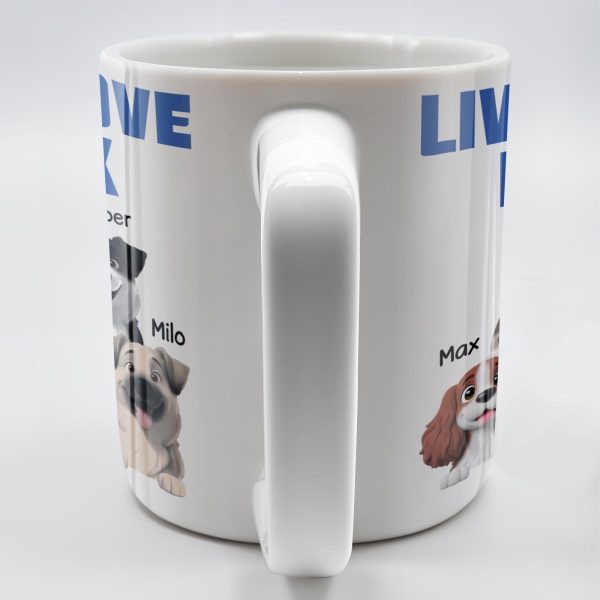 Live Love Bark, Dogs - Personalized Custom Coffee Mug - DOG044_MG Live Love Bark, Dogs - Personalized Custom Coffee Mug - DOG044_MG