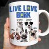 Live Love Bark, Dogs - Personalized Custom Coffee Mug - DOG044_MG Live Love Bark, Dogs - Personalized Custom Coffee Mug - DOG044_MG
