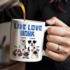Live Love Bark, Dogs - Personalized Custom Coffee Mug - DOG044_MG Live Love Bark, Dogs - Personalized Custom Coffee Mug - DOG044_MG