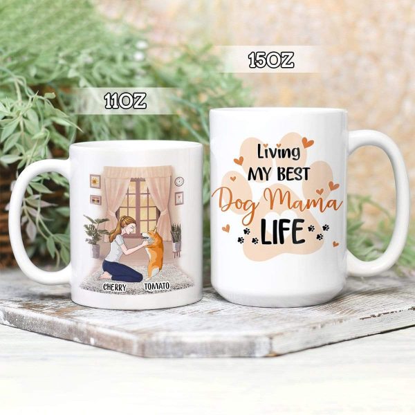 Living My Best Dog Mama Life Dog Coffee Mug, HN590 Living My Best Dog Mama Life Dog Coffee Mug, HN590
