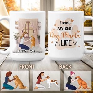 Living My Best Dog Mama Life Dog Coffee Mug, HN590