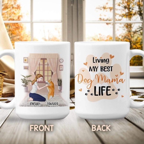 Living My Best Dog Mama Life Dog Coffee Mug, HN590 Living My Best Dog Mama Life Dog Coffee Mug, HN590