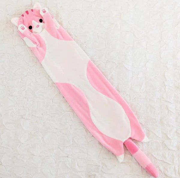 Long Cat Plush Toy Soft Pillow for Kids Girls Sleep