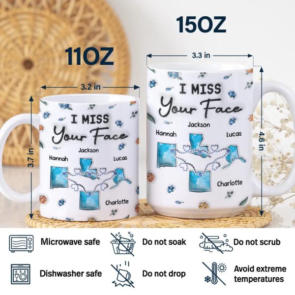 Long Distance Besties Never Too Far To Have Coffee Together - Personalized 3D Inflated Effect Printed Mug, Personalized White Edge-to-Edge Mug Long Distance Besties Never Too Far To Have Coffee Together - Personalized 3D Inflated Effect Printed Mug, Personalized White Edge-to-Edge Mug