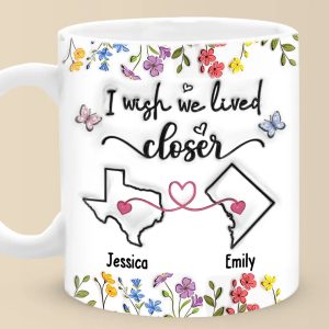 Long Distance Real Friendship Transcends Time And Space - Bestie Personalized Custom 3D Inflated Effect Printed Mug - Gift For Best Friends, BFF, Sisters