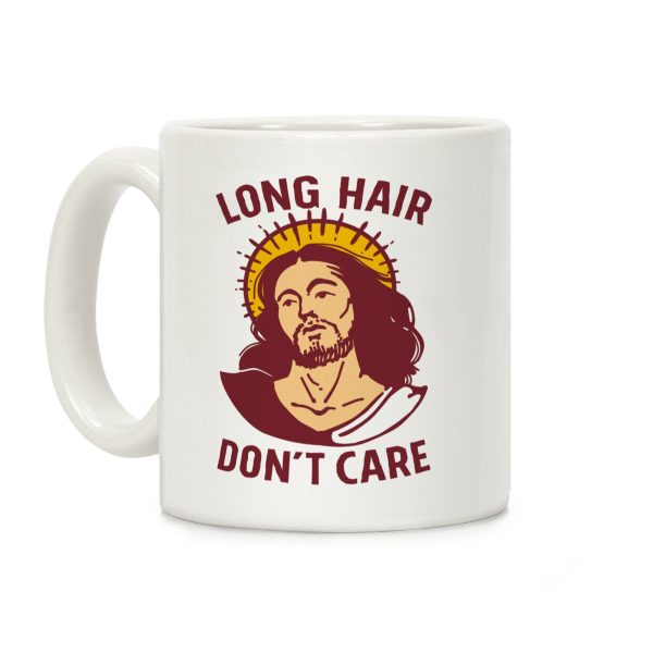Long Hair Don't Care Jesus Coffee Mug Long Hair Don't Care Jesus Coffee Mug