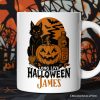 Long Live Halloween Personalized Mug, Retro Black Cat Pumpkin Gift with Custom Name Long Live Halloween Personalized Mug, Retro Black Cat Pumpkin Gift with Custom Name
