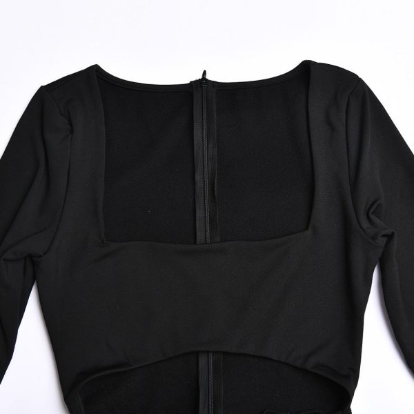 Long Sleeve Cut Out High Split Maxi Dress Long Sleeve Cut Out High Split Maxi Dress