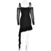 Long Sleeve Off-shoulder Ruffle Mini Dress Long Sleeve Off-shoulder Ruffle Mini Dress