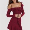 Long Sleeve Off-shoulder Ruffle Mini Dress Long Sleeve Off-shoulder Ruffle Mini Dress