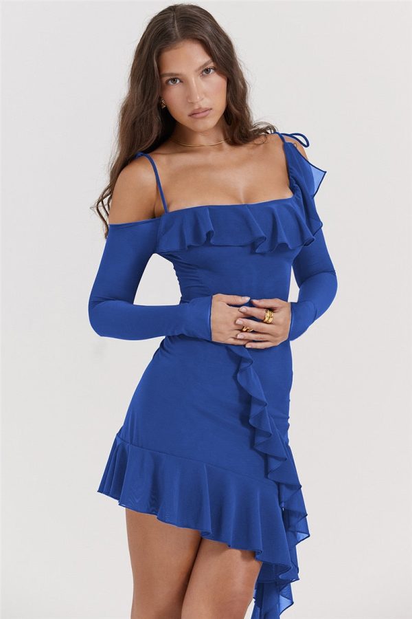 Long Sleeve Off-shoulder Ruffle Mini Dress Long Sleeve Off-shoulder Ruffle Mini Dress