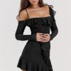 Long Sleeve Off-shoulder Ruffle Mini Dress Long Sleeve Off-shoulder Ruffle Mini Dress