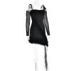 Long Sleeve Off-shoulder Ruffle Mini Dress Long Sleeve Off-shoulder Ruffle Mini Dress