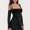 Long Sleeve Off-shoulder Ruffle Mini Dress Long Sleeve Off-shoulder Ruffle Mini Dress