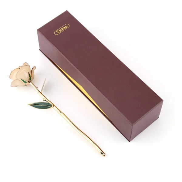 Long Stem 24K Gold Dipped Rose Handmade Forever Gift Long Stem 24K Gold Dipped Rose Handmade Forever Gift