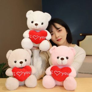 Love Bear Plush – 28cm Soft Stuffed Animal for Kids and Gift