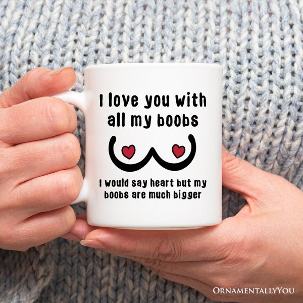 Love Bigger Than My Heart Personalized Mug, Funny Gift For Him With Custom Name Love Bigger Than My Heart Personalized Mug, Funny Gift For Him With Custom Name