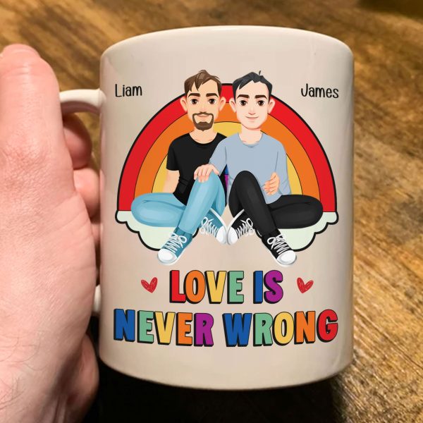 Love Is Never Wrong Pride Month - Personalized Mug Love Is Never Wrong Pride Month - Personalized Mug