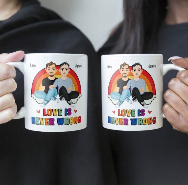Love Is Never Wrong Pride Month - Personalized Mug Love Is Never Wrong Pride Month - Personalized Mug