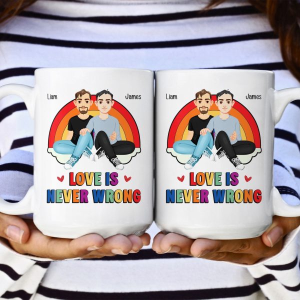 Love Is Never Wrong Pride Month - Personalized Mug Love Is Never Wrong Pride Month - Personalized Mug
