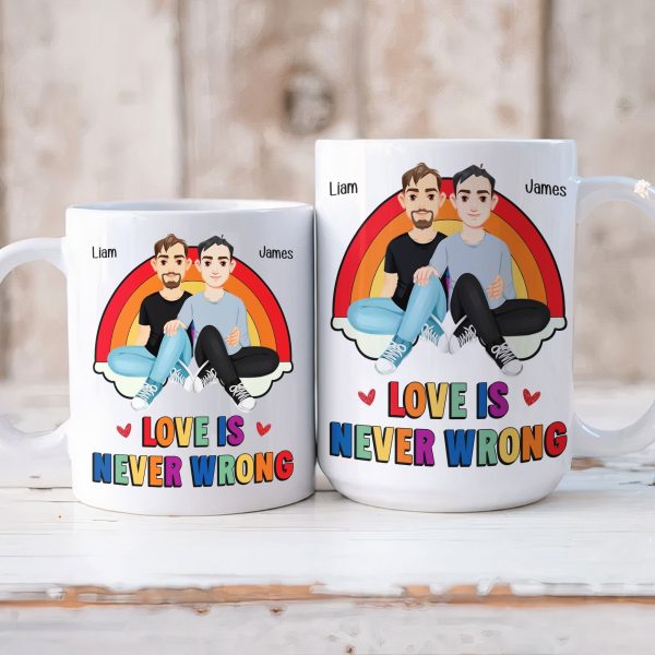 Love Is Never Wrong Pride Month - Personalized Mug Love Is Never Wrong Pride Month - Personalized Mug