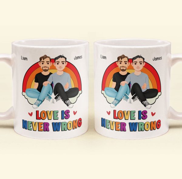 Love Is Never Wrong Pride Month - Personalized Mug Love Is Never Wrong Pride Month - Personalized Mug