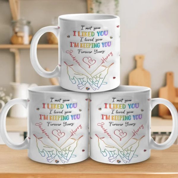 Love Knows No Gender - Couple Personalized Custom 3D Inflated Effect Printed Mug - Gift For Husband Wife, Anniversary, LGBTQ+ Love Knows No Gender - Couple Personalized Custom 3D Inflated Effect Printed Mug - Gift For Husband Wife, Anniversary, LGBTQ+