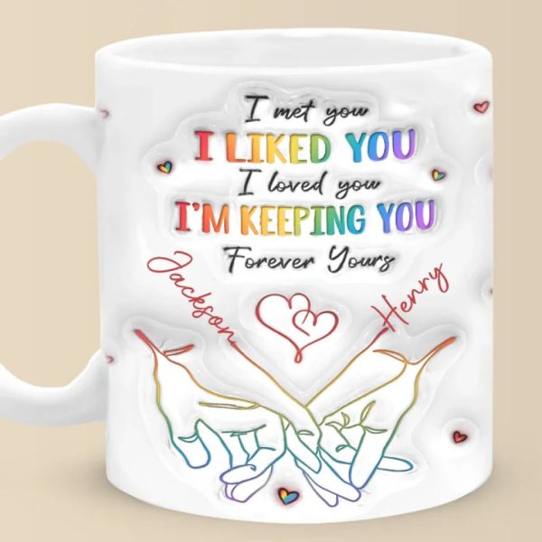 Love Knows No Gender - Couple Personalized Custom 3D Inflated Effect Printed Mug - Gift For Husband Wife, Anniversary, LGBTQ+ Love Knows No Gender - Couple Personalized Custom 3D Inflated Effect Printed Mug - Gift For Husband Wife, Anniversary, LGBTQ+