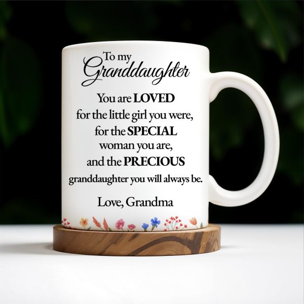 Loved Little Girl To Precious Granddaughter Heart and Bow Design - Personalized Custom Coffee Mug - GDT197_MG Loved Little Girl To Precious Granddaughter Heart and Bow Design - Personalized Custom Coffee Mug - GDT197_MG